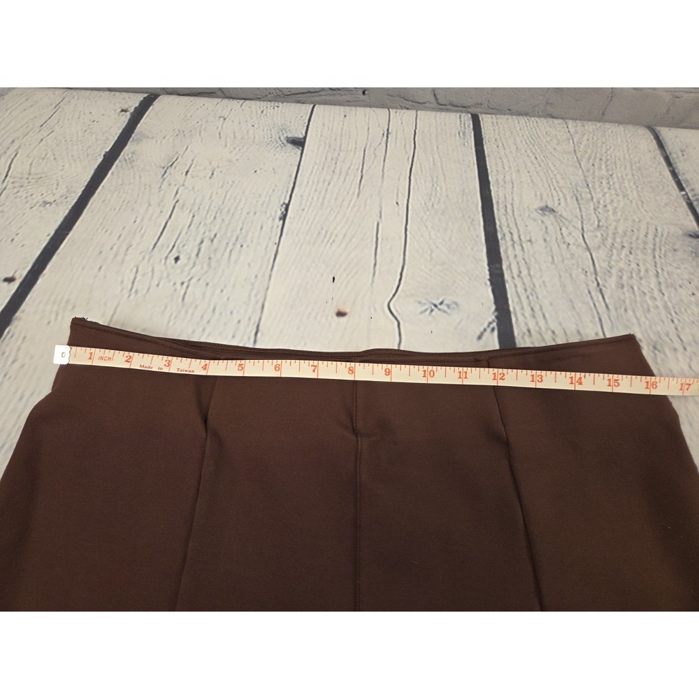 Abercrombie Fitch‎ Brown Wide Leg Structured Pleat Trousers Slit Ankle XL - Picture 8 of 10